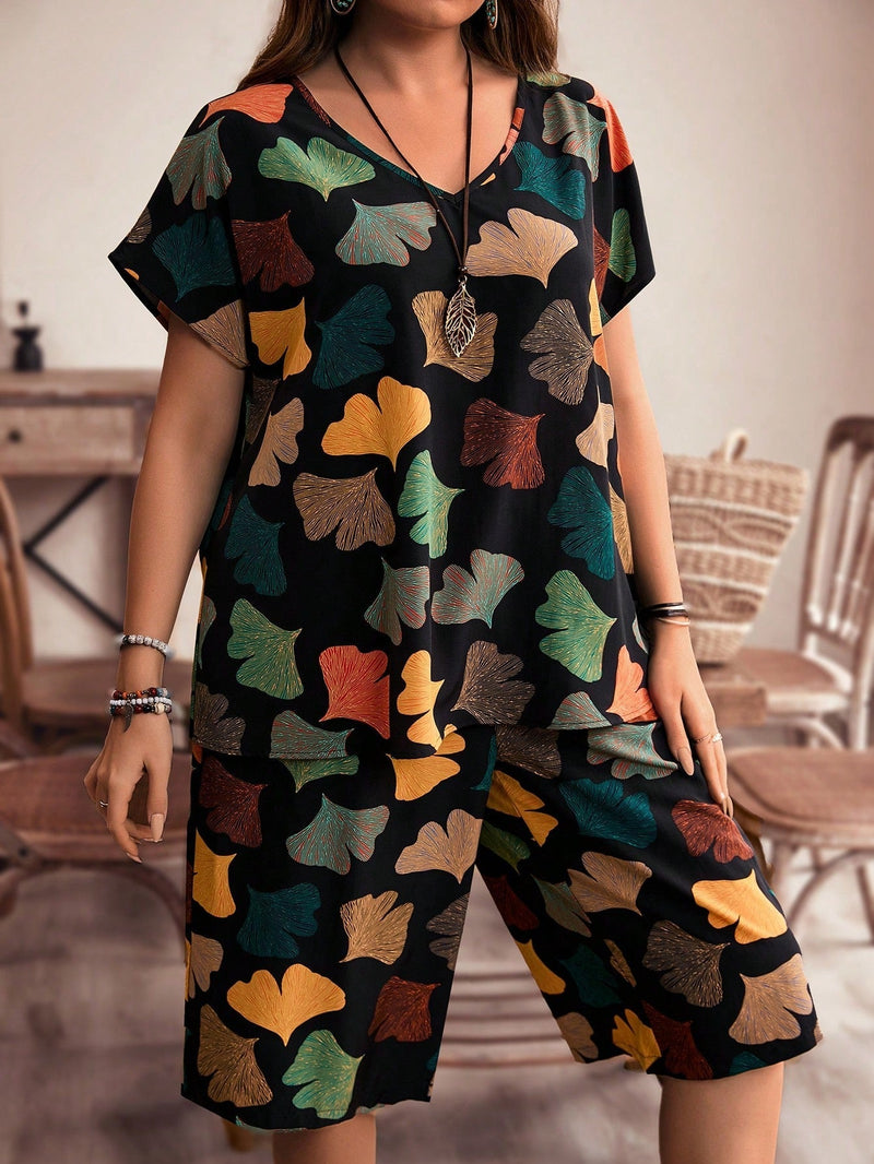 Conjunto estampado de bermuda Isabelly