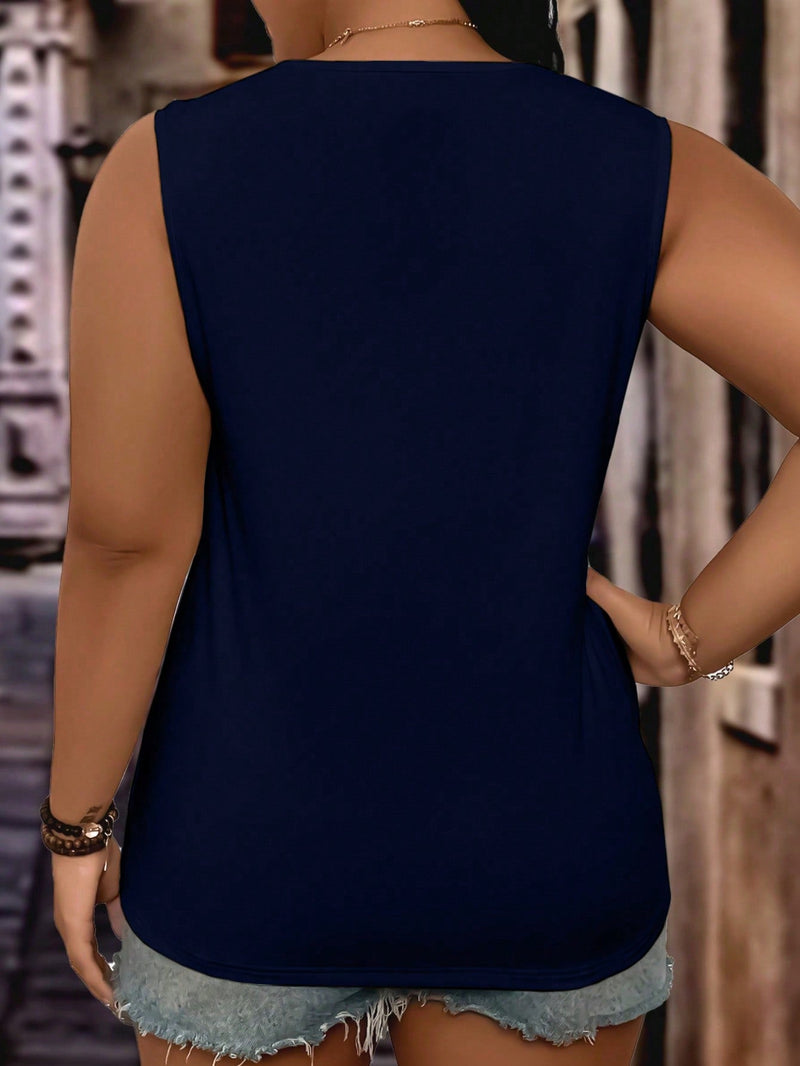Blusa sem manga e gola V Talita
