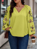 Camisa Feminina manga bordada Lourdes Plus Size