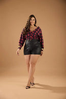 Conjunto Lamalb Xadrez Short Couro