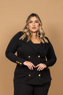 Blazer Feminino Preto Elis – Alfaiataria Plus Size