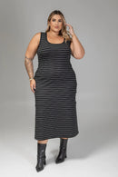 Vestido Listrado Plus Size