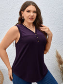 Blusa Feminina sem manga gola V Yoli. Plus Size