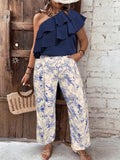 Conjunto Camisa com Babado no pescoço e calça longa Zilma
