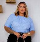 Blusa Feminina Social Bordada Plus Size Manu Ellas