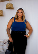 Blusa Cropped De Bico Feminino Plus Size Alça De Amarrar