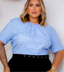 Blusa Feminina Social Bordada Plus Size Manu Ellas