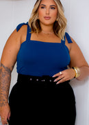 Blusa Cropped De Bico Feminino Plus Size Alça De Amarrar