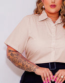Camisa Feminina Plus Size Manu Ellas Com Strass - Festa