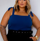 Blusa Cropped De Bico Feminino Plus Size Alça De Amarrar