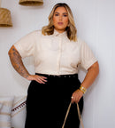 Camisa Feminina Plus Size Manu Ellas Com Laise Renda