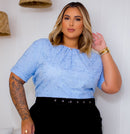 Blusa Feminina Social Bordada Plus Size Manu Ellas