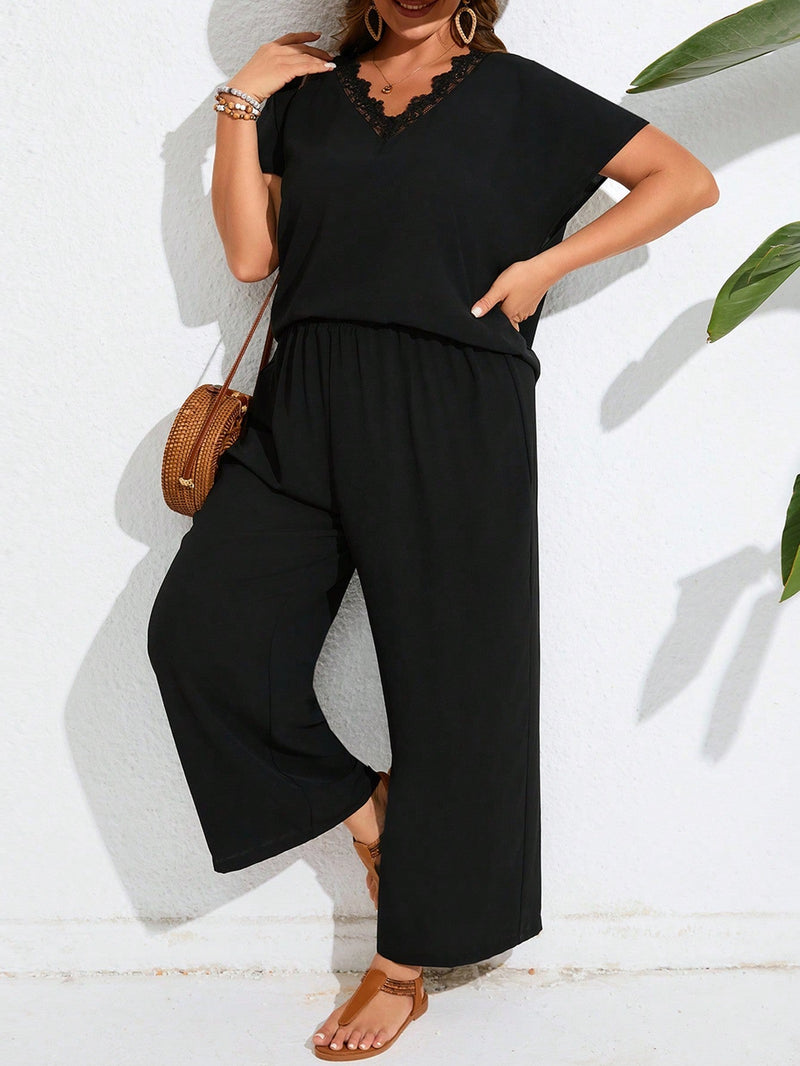 Conjunto de blusa feminina manga morcego e calça Sinaí Plus Size