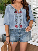 Blusa Feminina com mangas 3/4 Thaís. Plus Size