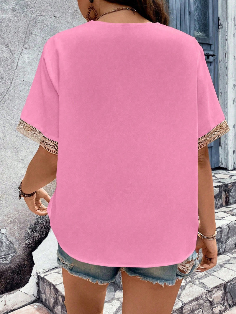 Blusa Feminina Gola em V Suzan Plus Size
