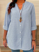 Blusa Listrada manga arregaçadas Maria Elisa