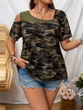 Blusa Manga curta com detalhes no ombro Mel