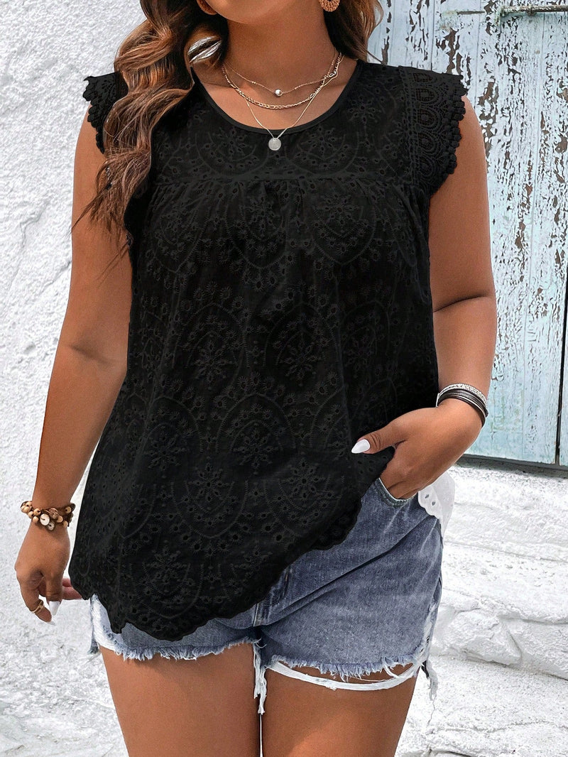 Blusa Feminina sem manga bordada Melissa