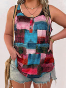 Blusa Feminina solta sem manga Aline. Plus Size