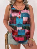 Blusa Feminina solta sem manga Aline. Plus Size