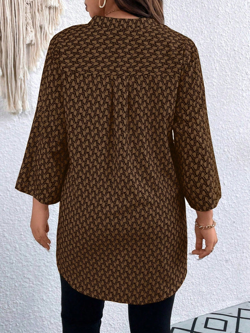 Blusa casual mangas arregaçadas Milca