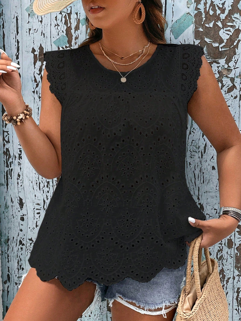 Blusa Feminina sem manga bordada Melissa