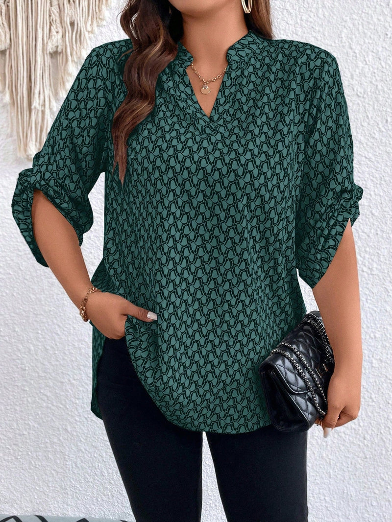 Blusa casual mangas arregaçadas Milca