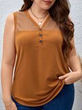 Blusa Feminina sem manga gola V Yoli. Plus Size