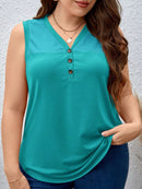 Blusa Feminina sem manga gola V Yoli. Plus Size