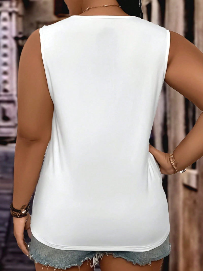 Blusa sem manga e gola V Talita