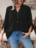 Blusa manga arregaçadas e estilo na gola Maria Laura