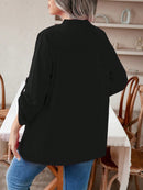 Blusa manga arregaçadas e estilo na gola Maria Laura