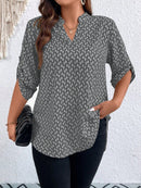 Blusa casual mangas arregaçadas Milca