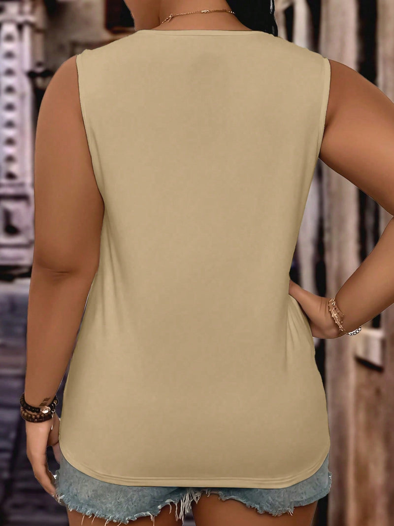 Blusa sem manga e gola V Talita