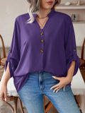 Blusa manga arregaçadas e estilo na gola Maria Laura