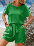 Conjunto Feminino texturizado de camiseta e short Marina