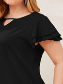 Blusa Com Manga Em Camadas Plus Size - Evie