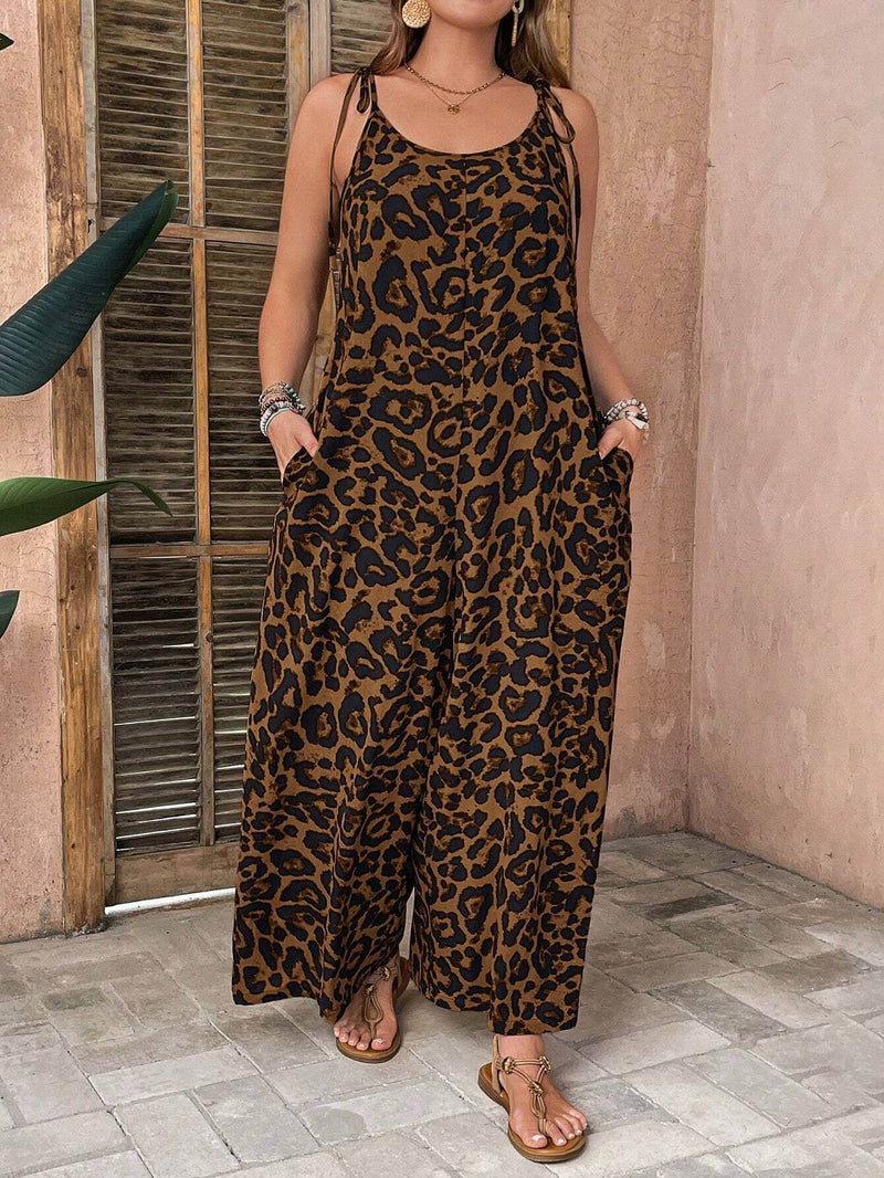 Macacão De Leopardo Com Cinto Solto Helo