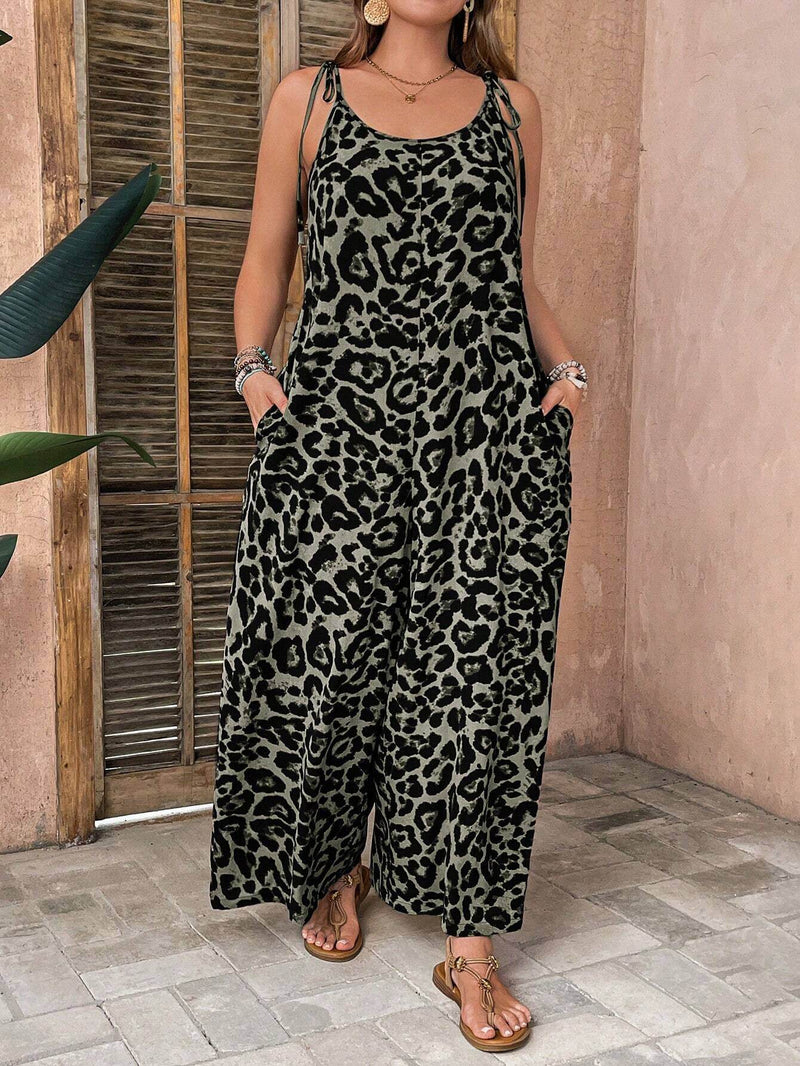 Macacão De Leopardo Com Cinto Solto Helo