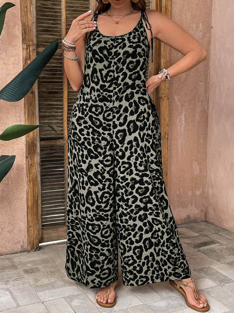Macacão De Leopardo Com Cinto Solto Helo