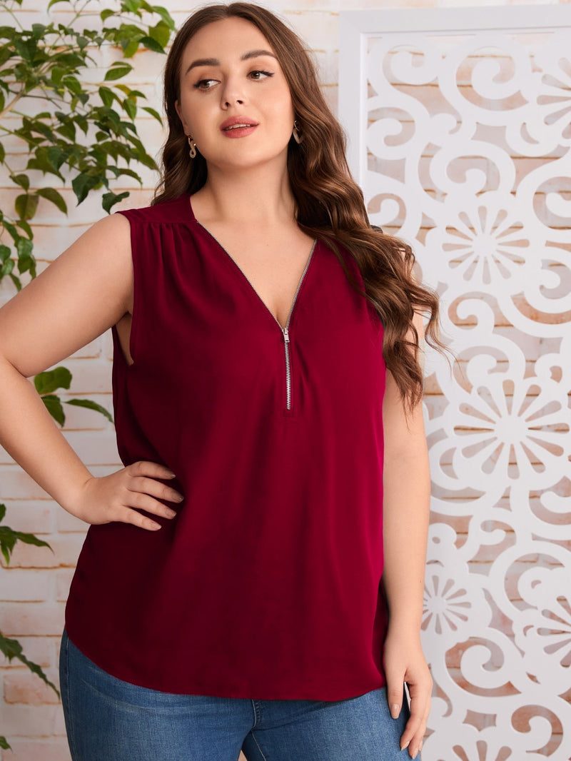 Blusa sem Manga com Zíper Estela