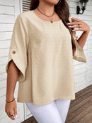 Blusa Feminina Casual manga 3/4 Kelly Plus Size.