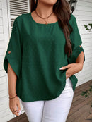 Blusa Feminina Casual manga 3/4 Kelly Plus Size.