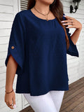 Blusa Feminina Casual manga 3/4 Kelly Plus Size.