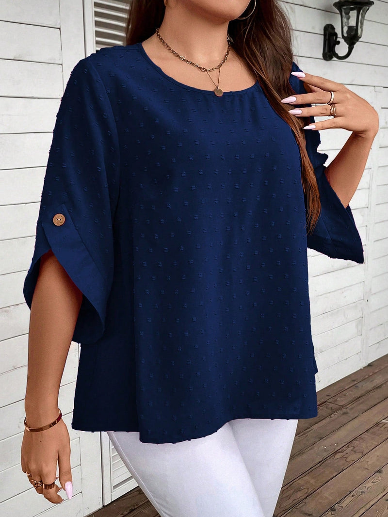 Blusa Feminina Casual manga 3/4 Kelly Plus Size.