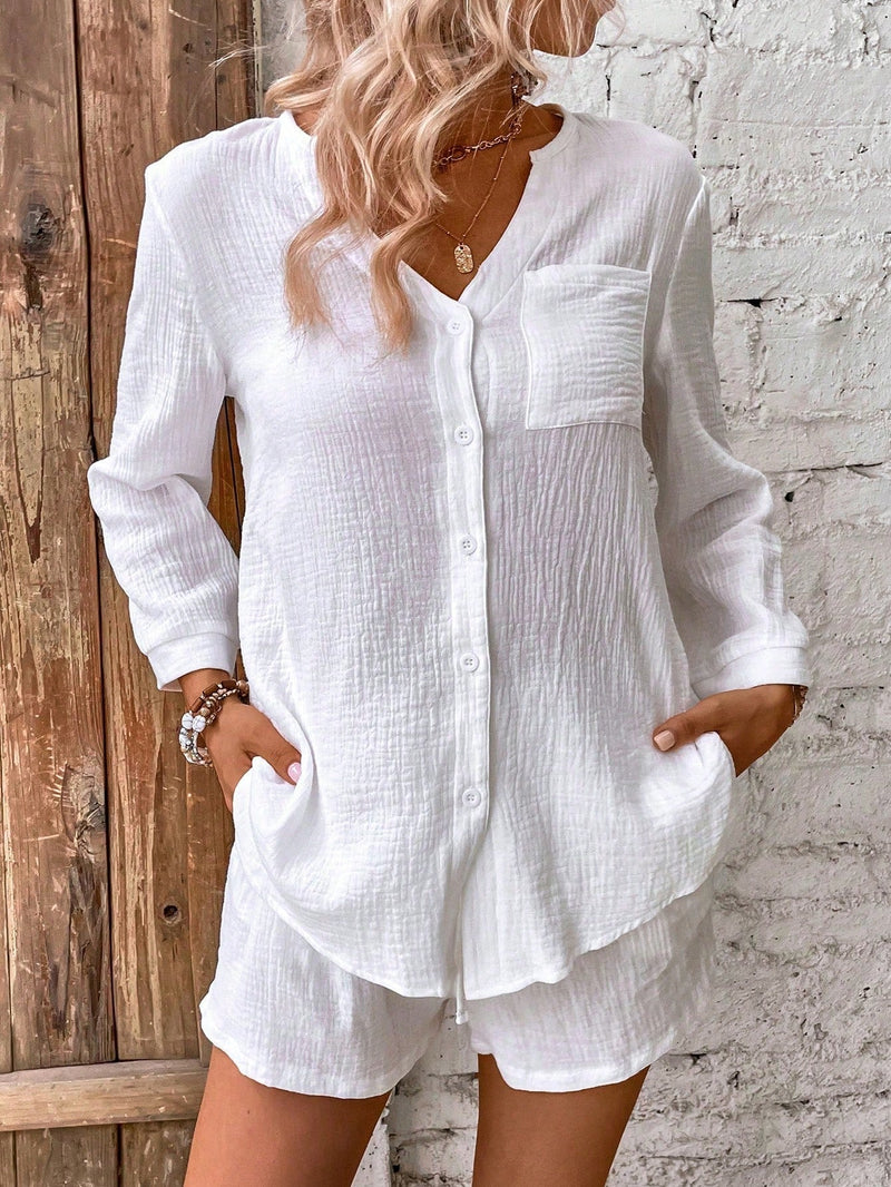 Conjunto Feminino Casual com Botões Frontais Rebeca.