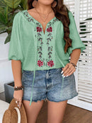 Blusa Feminina com mangas 3/4 Thaís. Plus Size